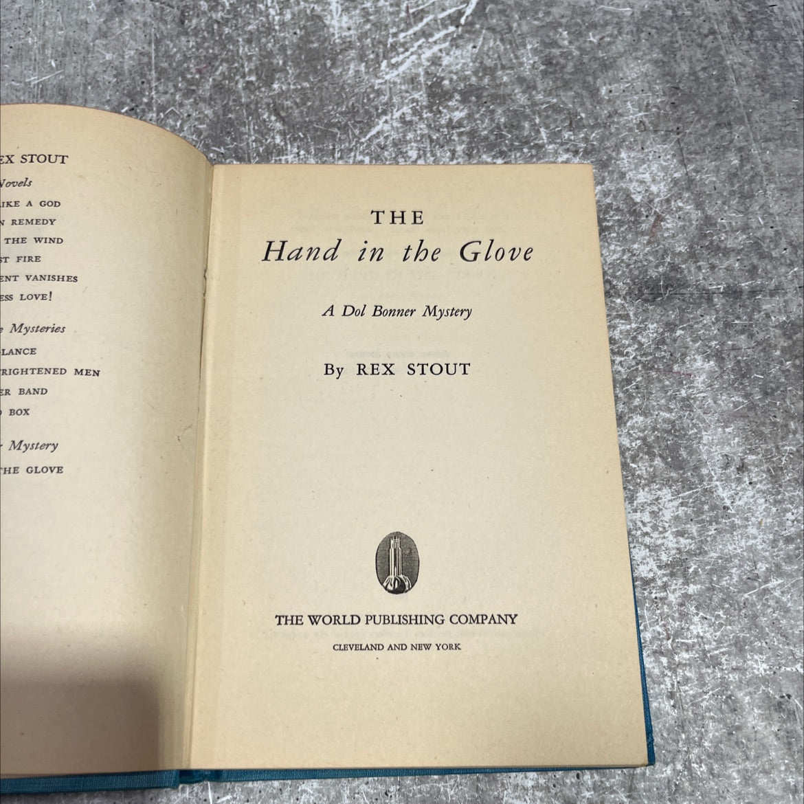 the hand in the glove book, by rex stout, 1943 Hardcover image 2