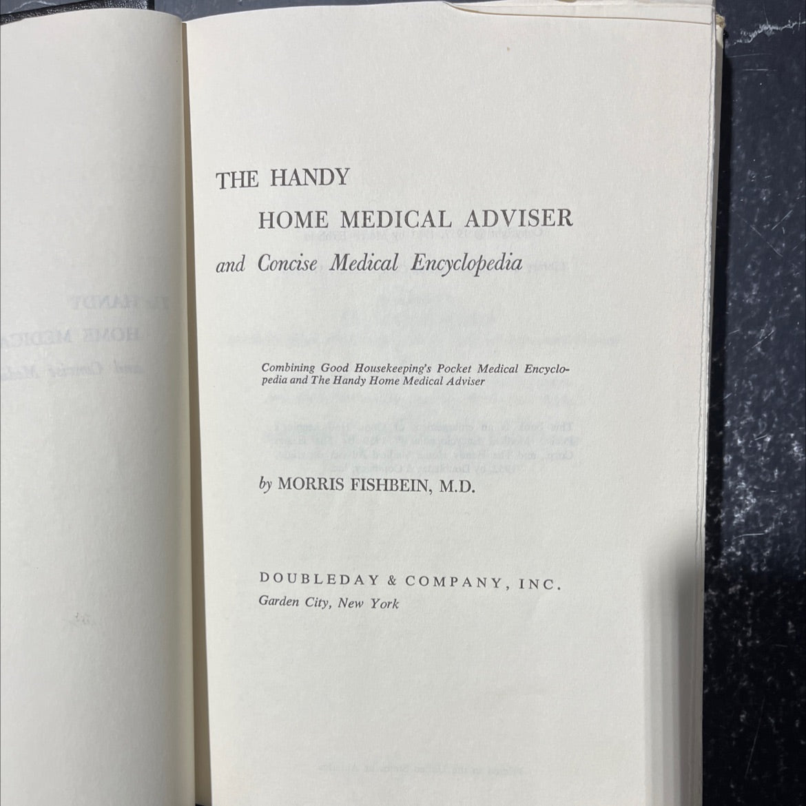 the handy home medical adviser and concise medical encyclopedia book, by morris fishbein, m.d., 1963 Hardcover image 2