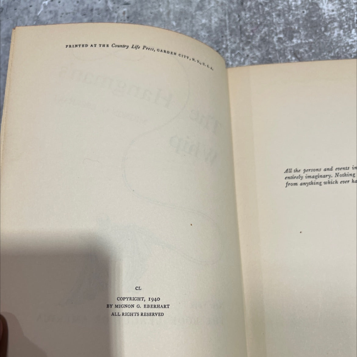 the hangman's whip book, by mignon g. eberhart, 1940 Hardcover image 3