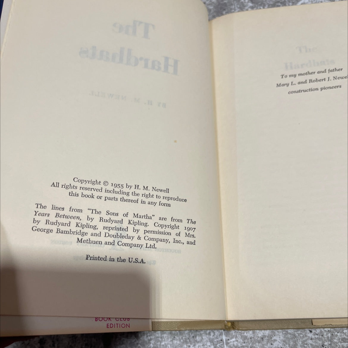 the hardhats book, by h. m. newell, 1955 Hardcover image 3