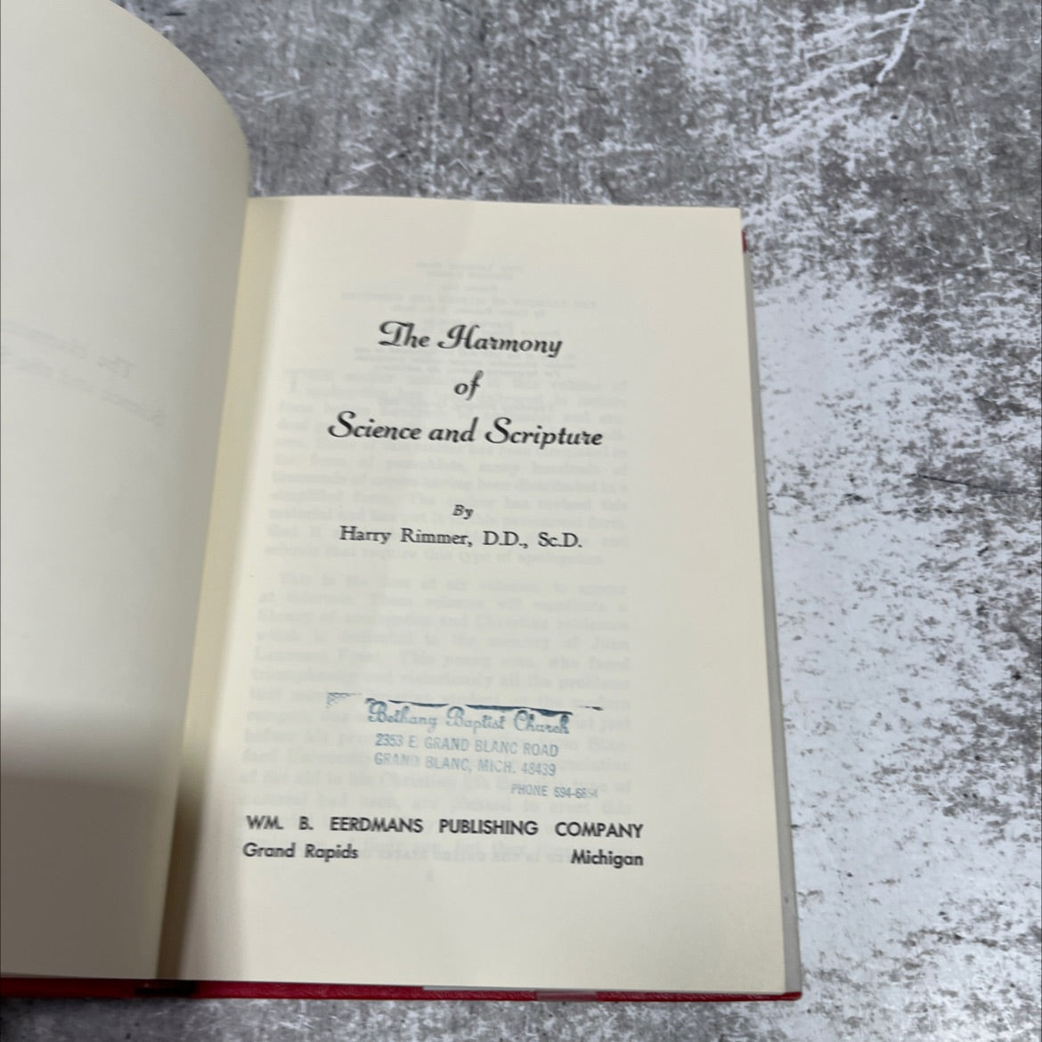 the harmony of science and scripture book, by harry rimmer, 1936 Hardcover image 2