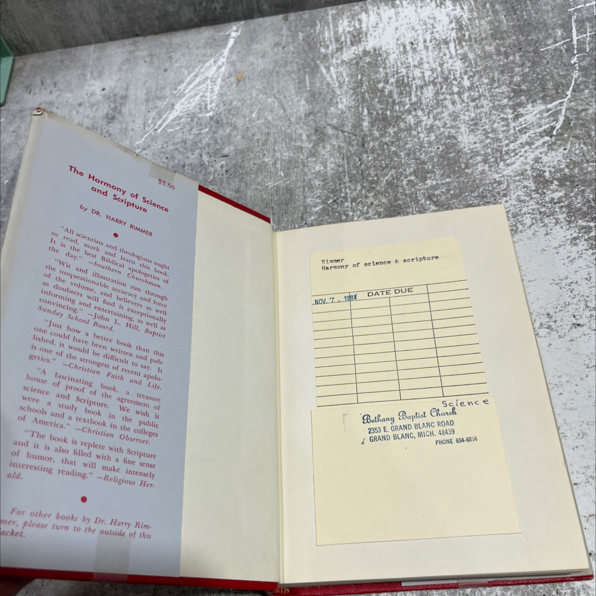 the harmony of science and scripture book, by harry rimmer, 1936 Hardcover image 4