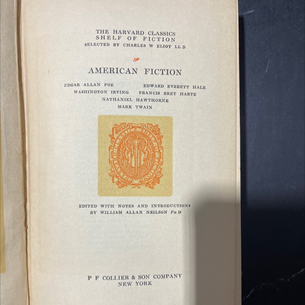 the harvard classics shelf of fiction book, by charles w eliot, 1917 Hardcover image 2
