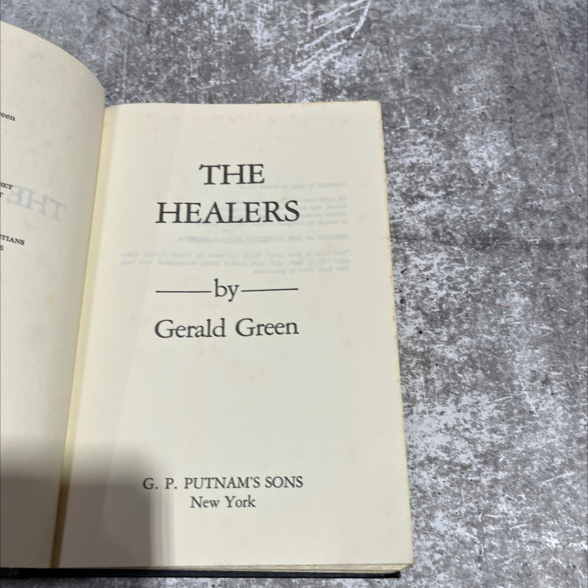 the healers book, by Gerald Green, 1979 Hardcover image 2