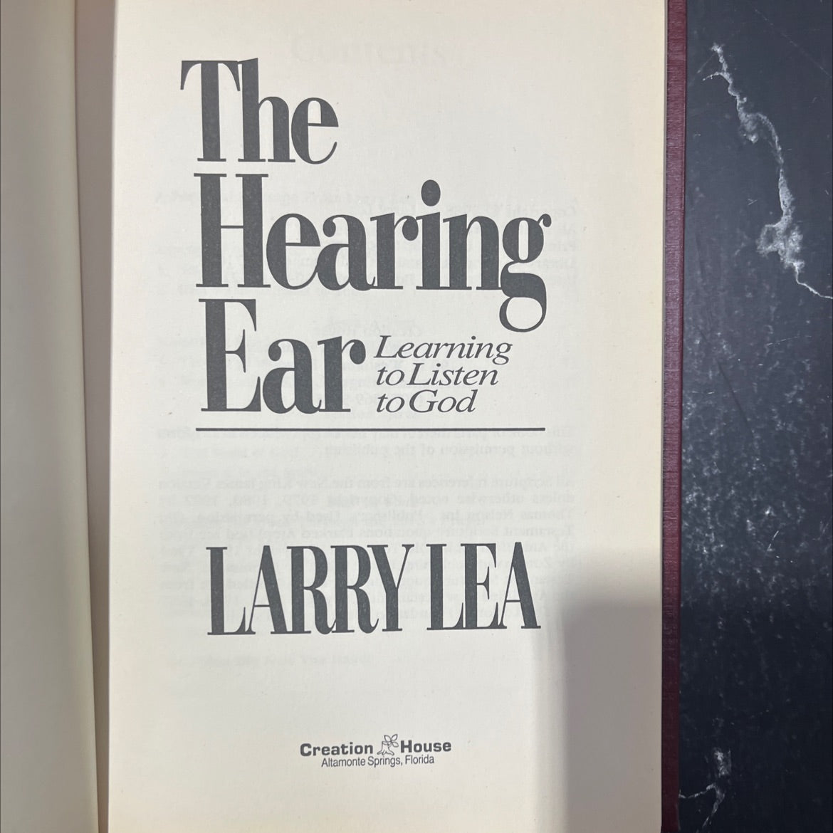 the hearing ear learning to listen to god book, by larry lea, 1988 Hardcover image 2