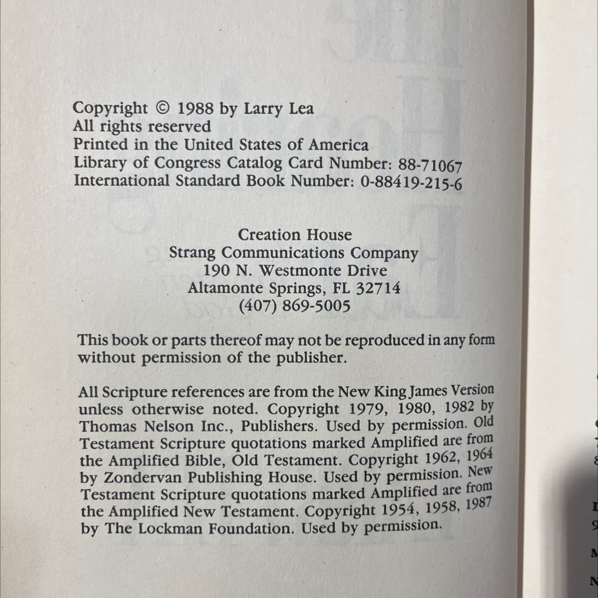 the hearing ear learning to listen to god book, by larry lea, 1988 Hardcover image 3
