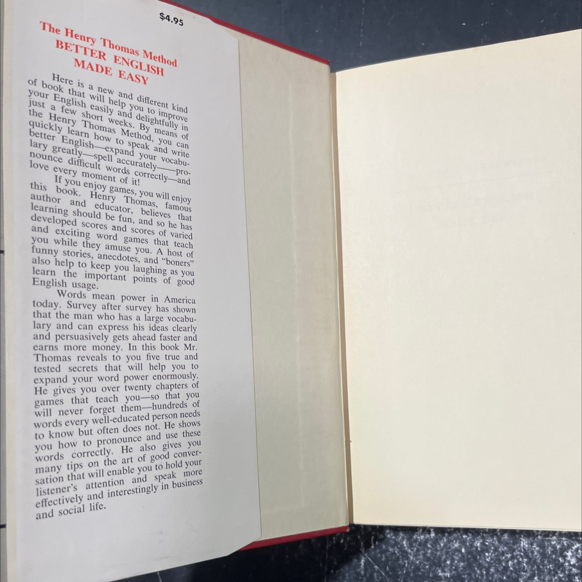 the henry thomas method better english made easy book, by Henry Thomas, Ph.D., 1954 Hardcover image 4