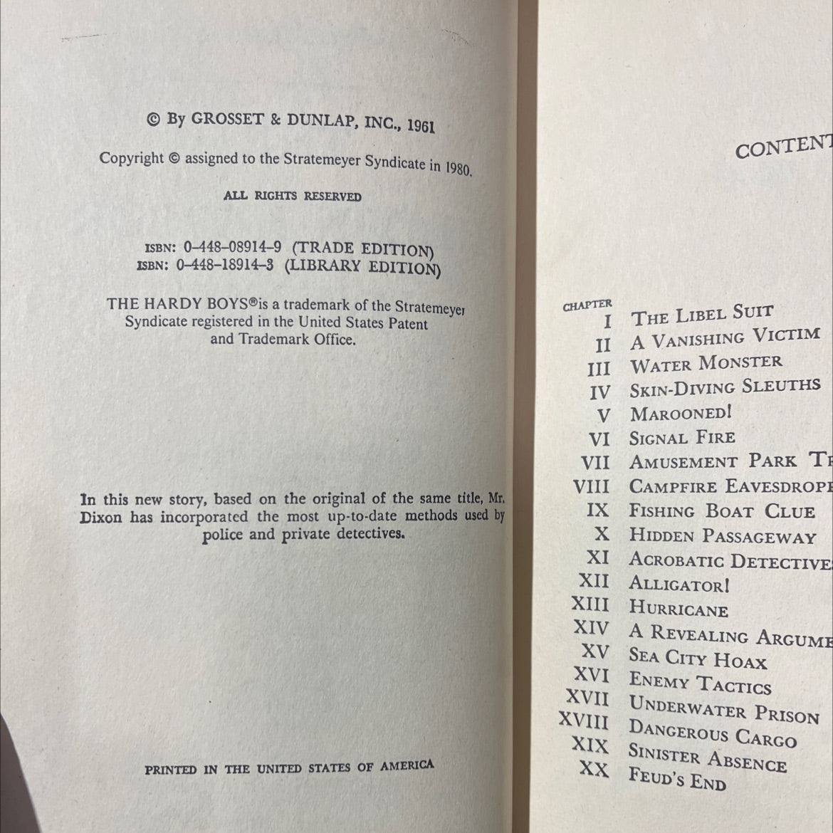 the hidden harbor mystery book, by franklin w. dixon, 1980 Hardcover image 3