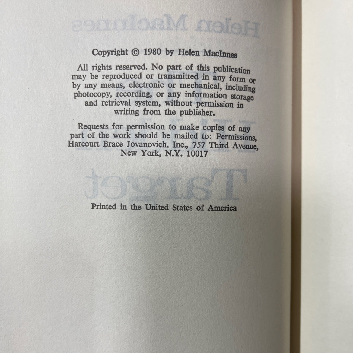 the hidden target book, by Helen MacInnes, 1980 Hardcover image 3