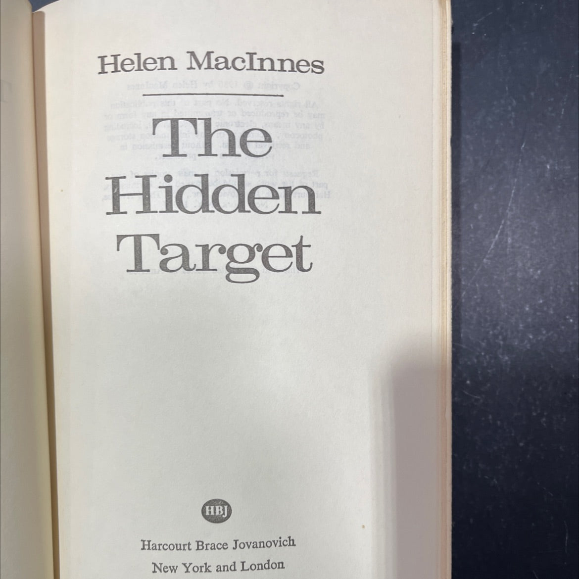 the hidden target book, by Helen MacInnes, 1980 Hardcover image 2