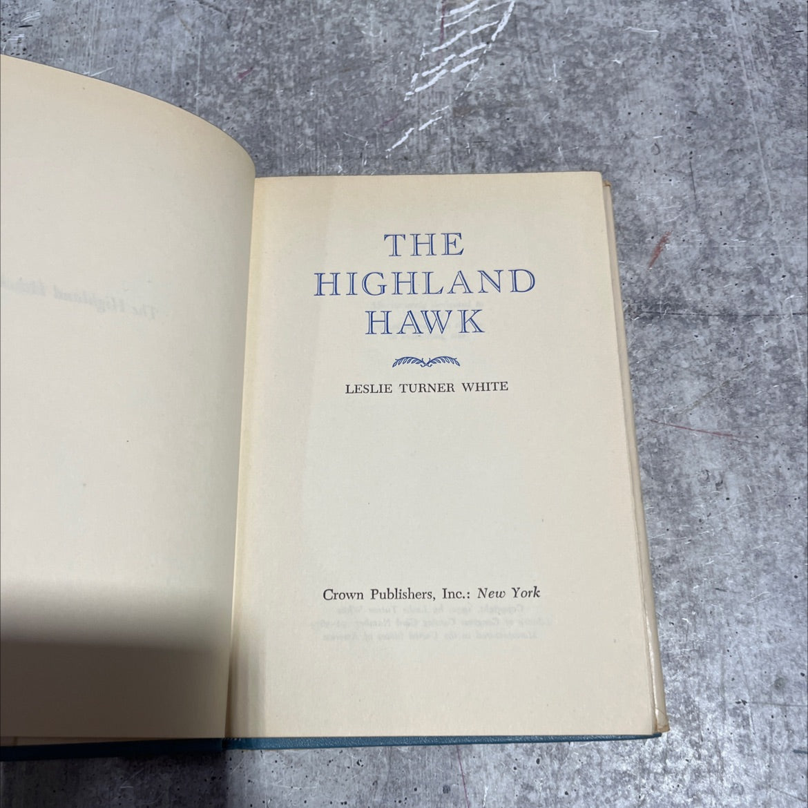 the highland hawk book, by leslie turner white, 1952 Hardcover image 2
