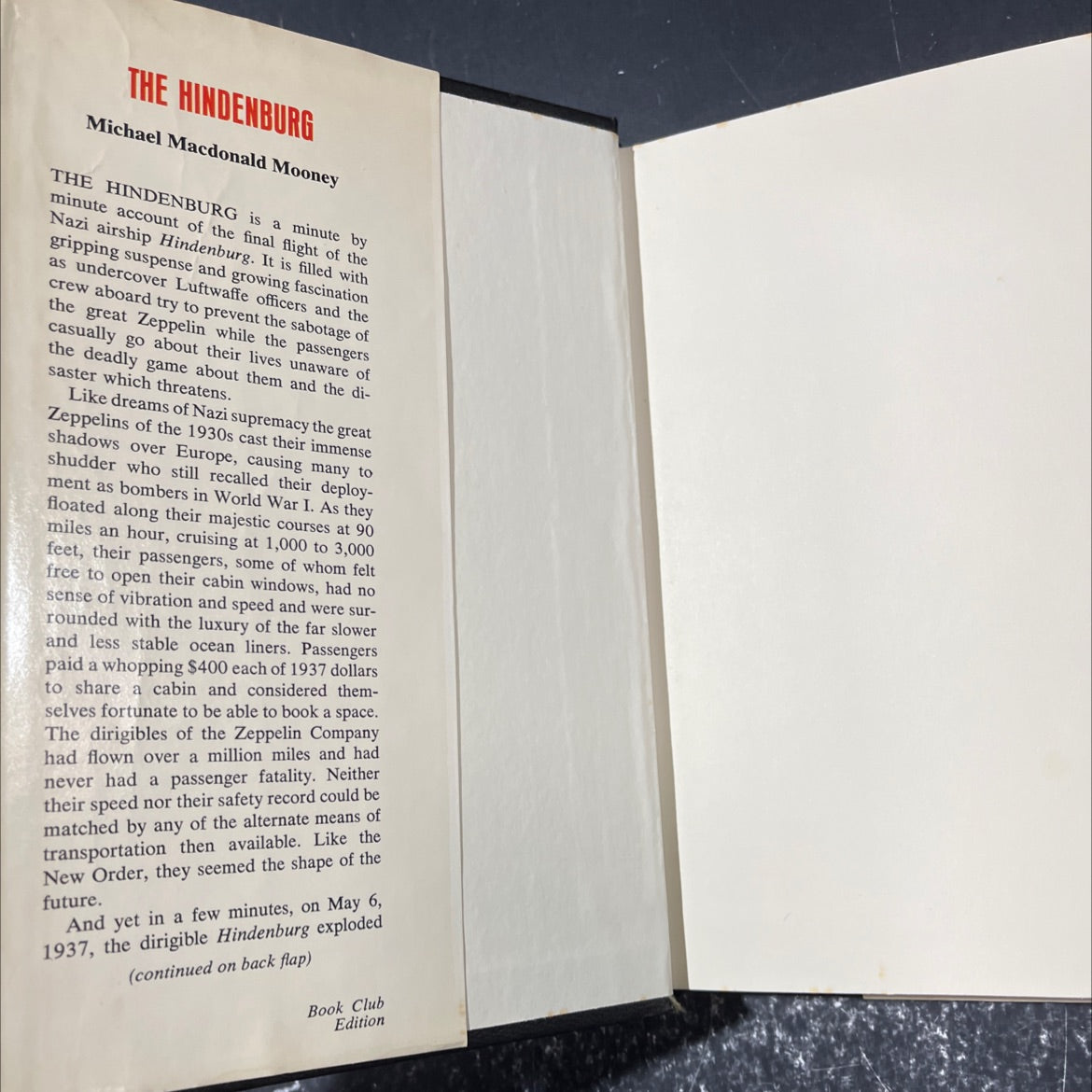 the hindenburg book, by Michael Macdonald Mooney, 1972 Hardcover image 4