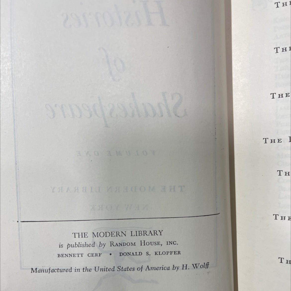 the histories of shakespeare t volume one book, by unknown, 1970 Hardcover image 3