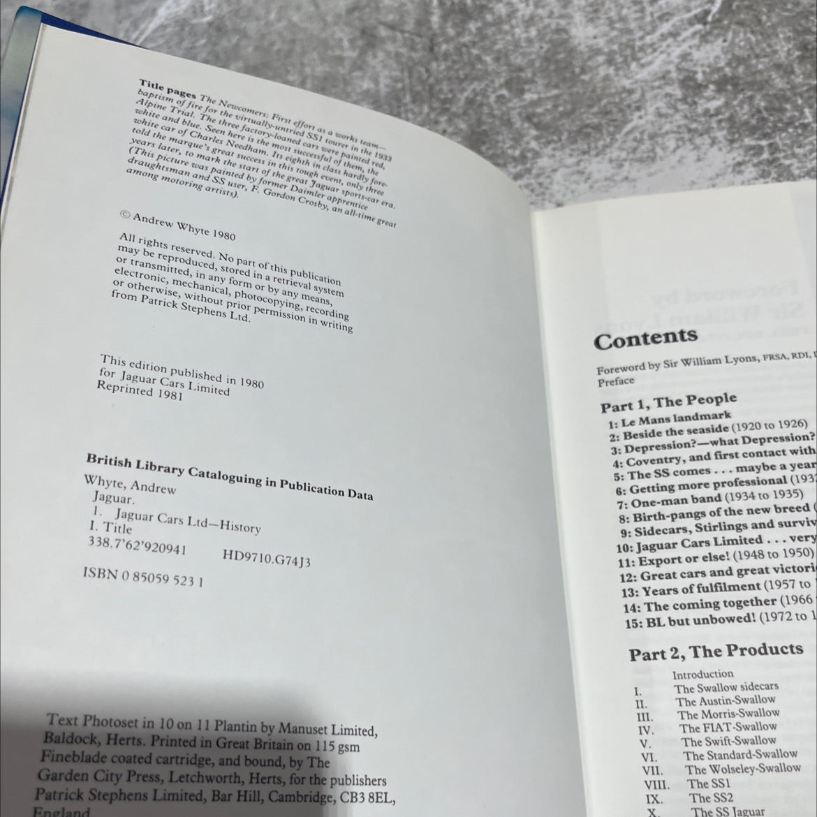 the history of great british car book, by andrew whyte, 1981 Hardcover image 3