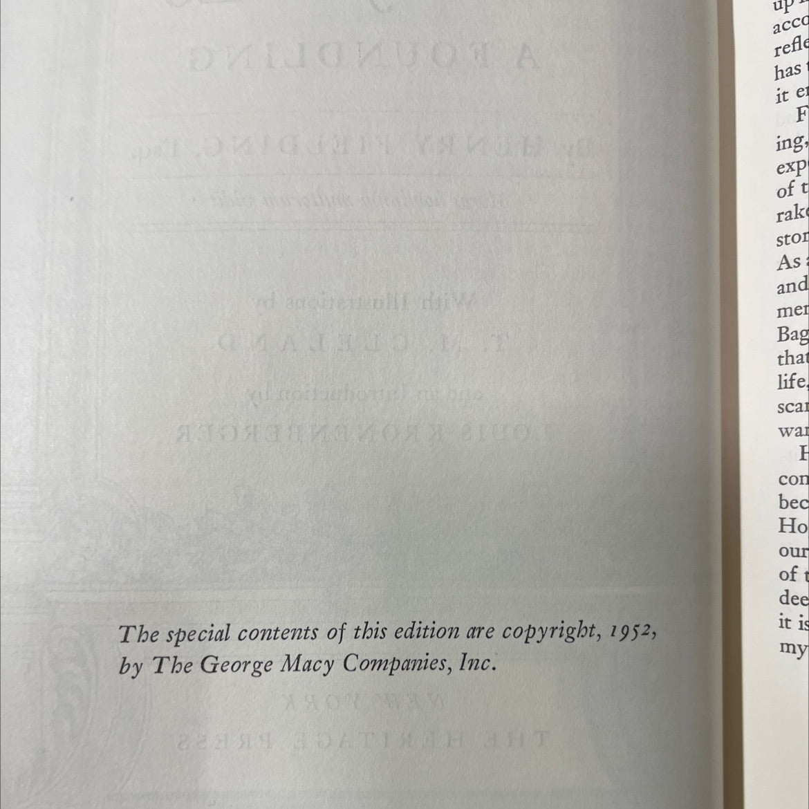 the history of tom jones a foundling book, by henry fielding, 1952 Hardcover image 3