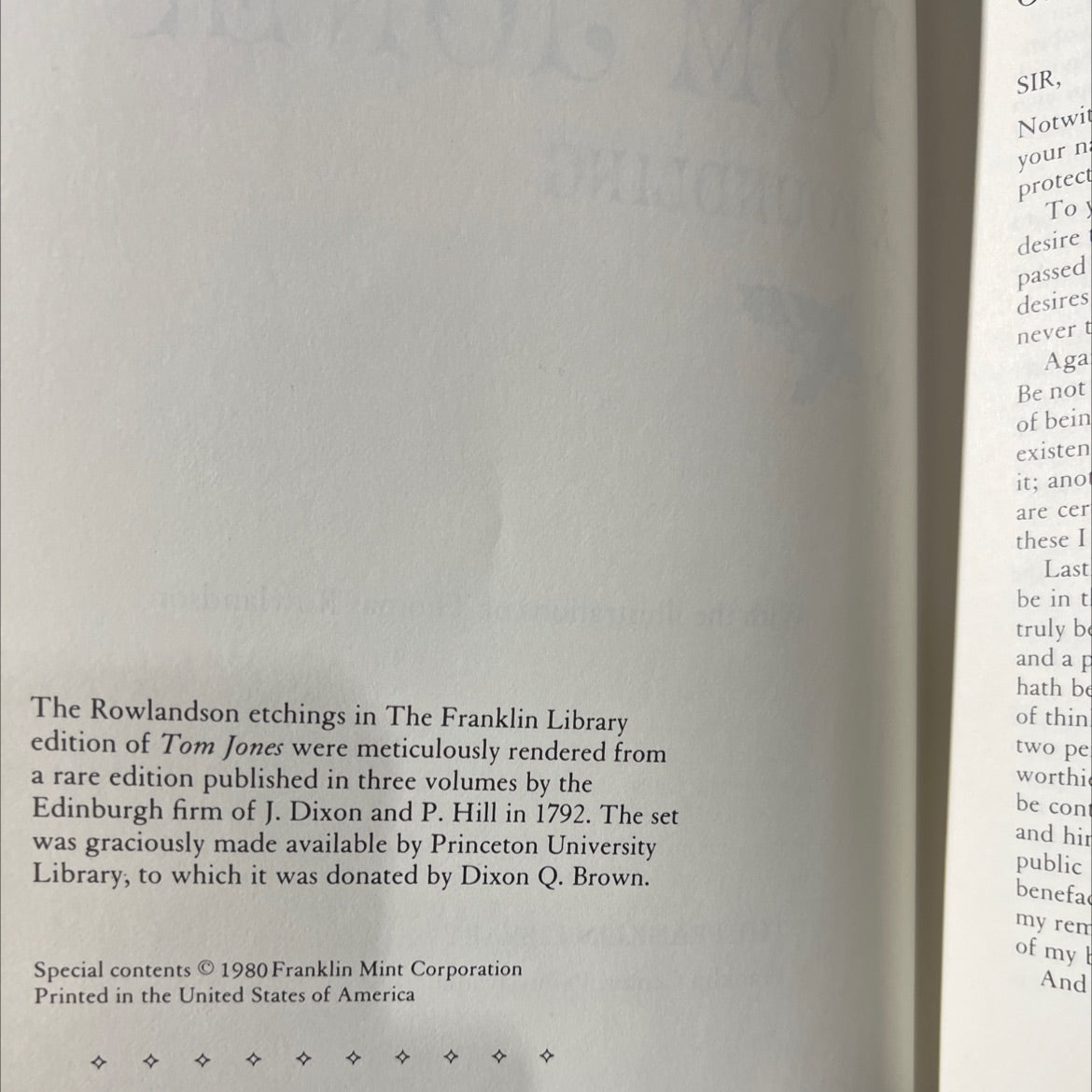 the history of tom jones a foundling book, by henry fielding, 1980 Leather image 3