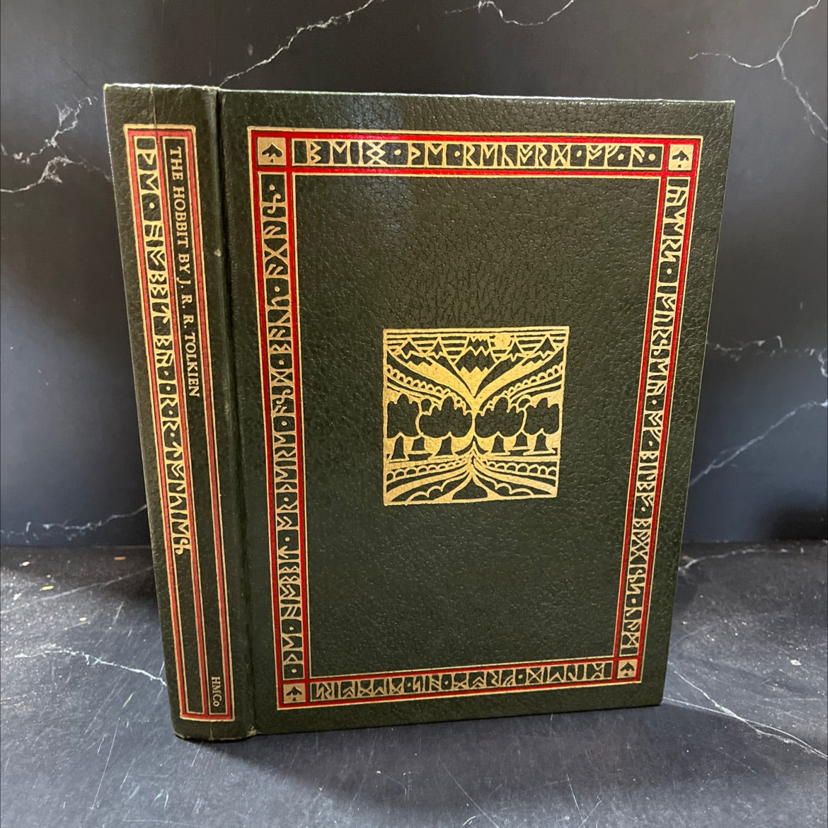 the hobbit or there and back again book, by j. r. r. tolkien, 1966 Leather image 1