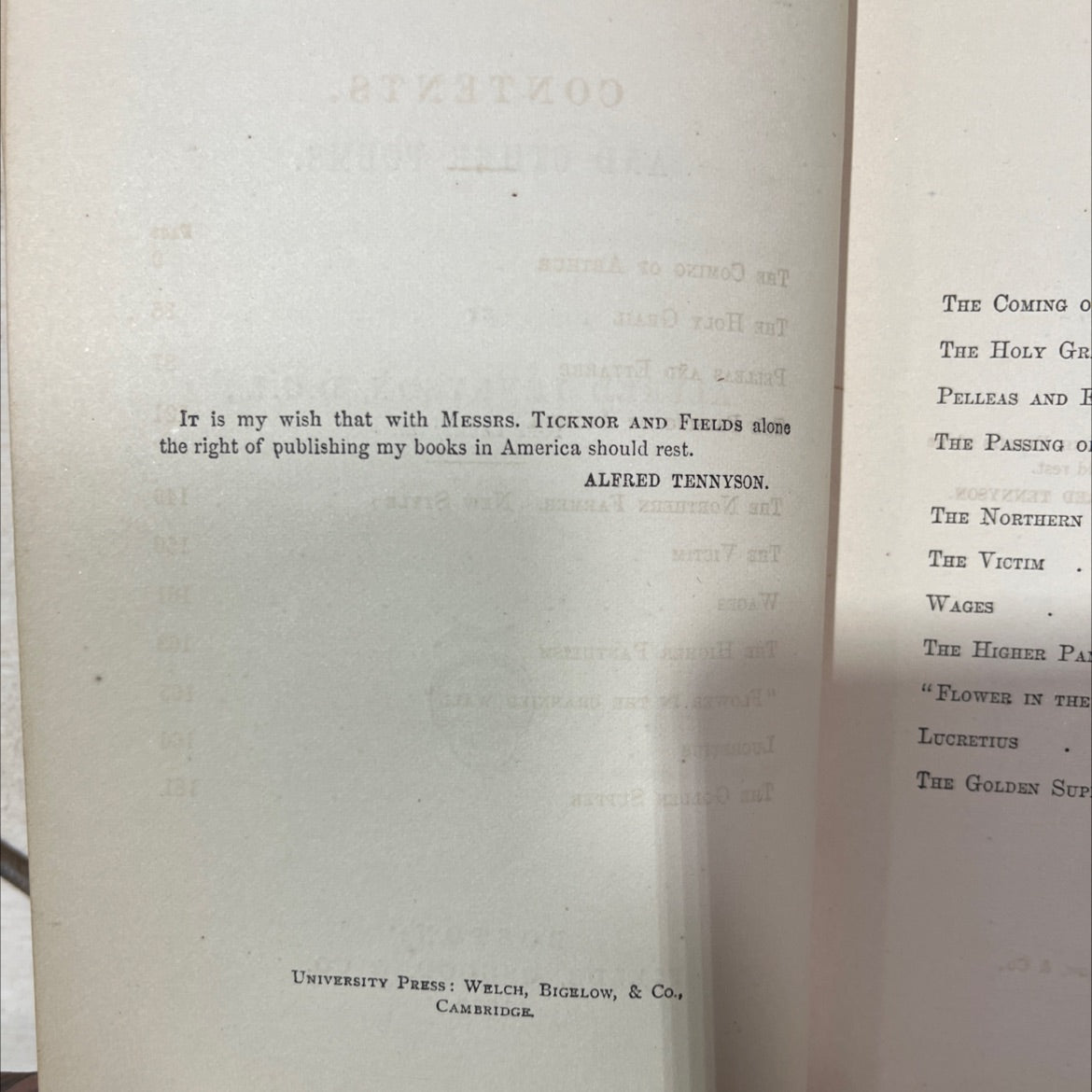the holy grail, tossici and other poems book, by alfred tennyson, 1870 Hardcover, Antique image 3