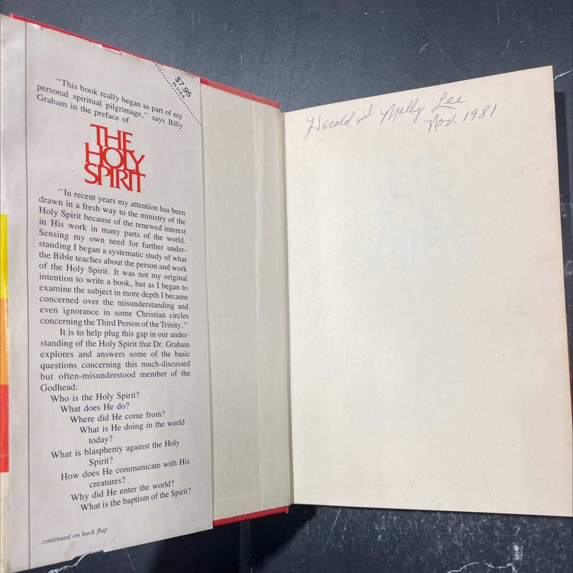 the holy spirit activating god's power in your life book, by billy graham, 1978 Hardcover image 4