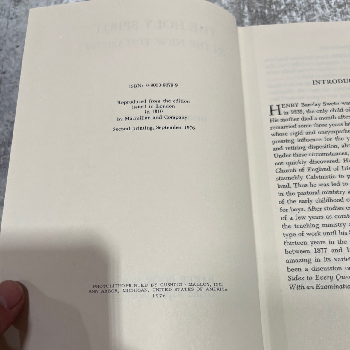 the holy spirit in the new testament book, by henry barclay swete, 1976 Hardcover image 3
