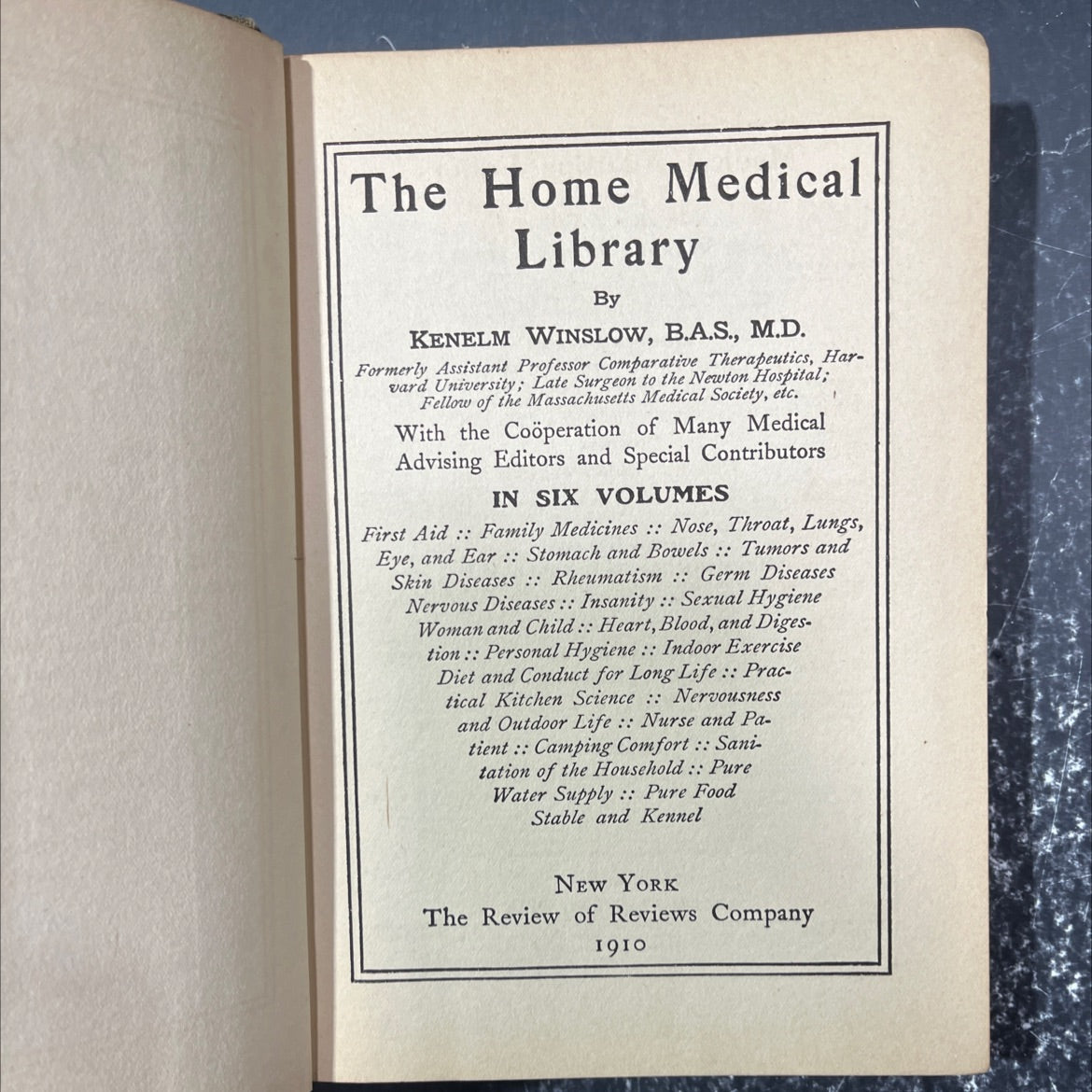the home medical library book, by kenelm winslow, 1910 Hardcover image 2