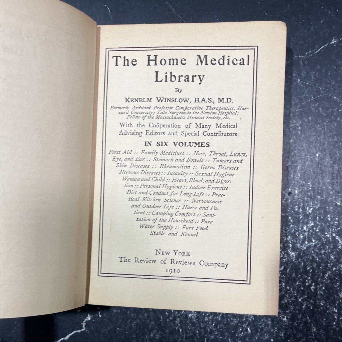 the home medical library book, by kenelm winslow, 1910 Hardcover image 3