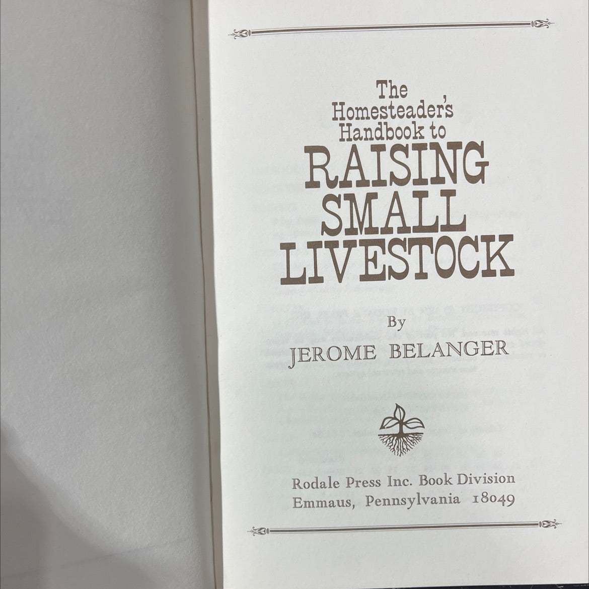 the homesteader's handbook to raising small livestock book, by jerome belanger, 1974 Hardcover image 2