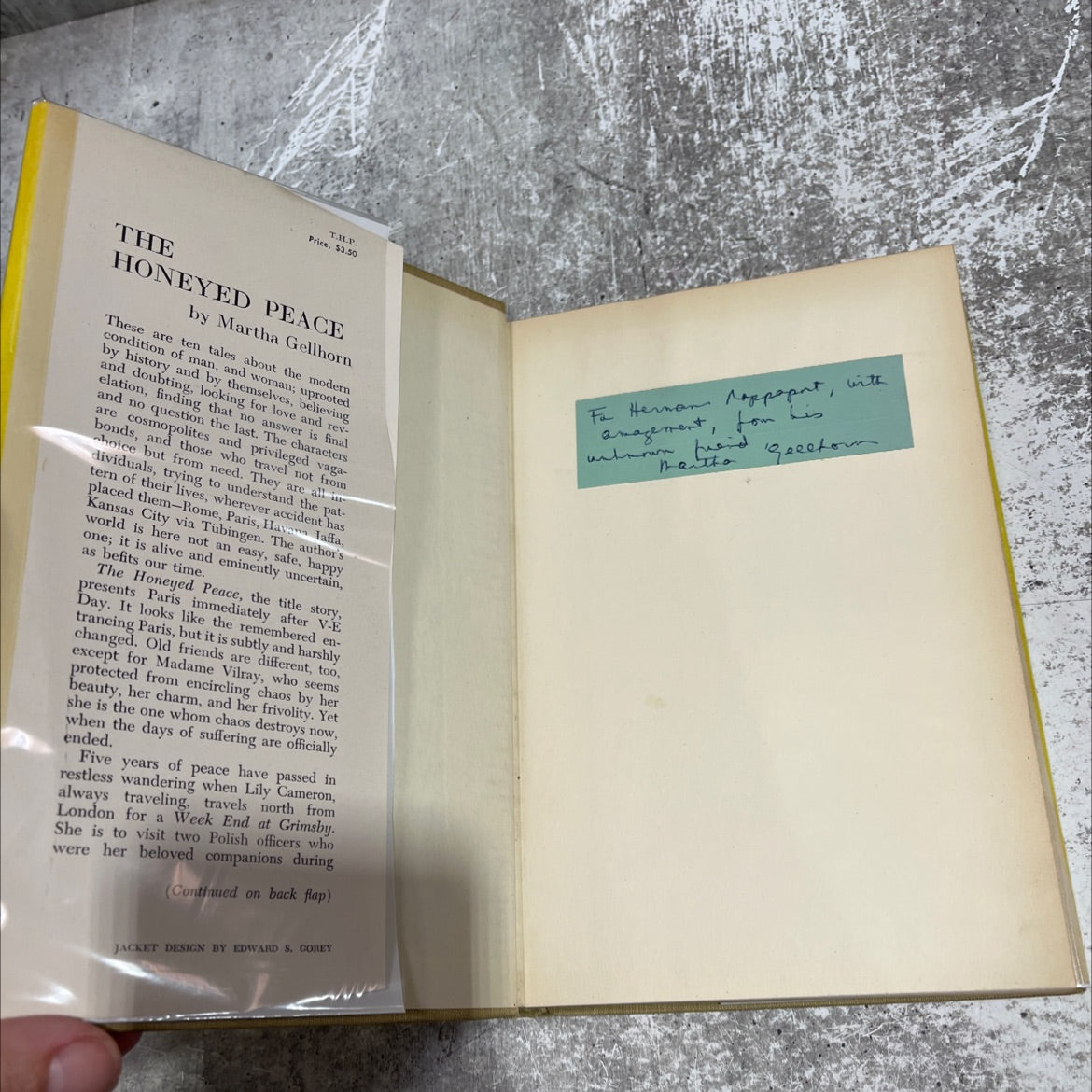 SIGNED the honeyed peace book, by Martha Gellhorn, 1953 Hardcover, First Edition, Rare, Vintage image 4