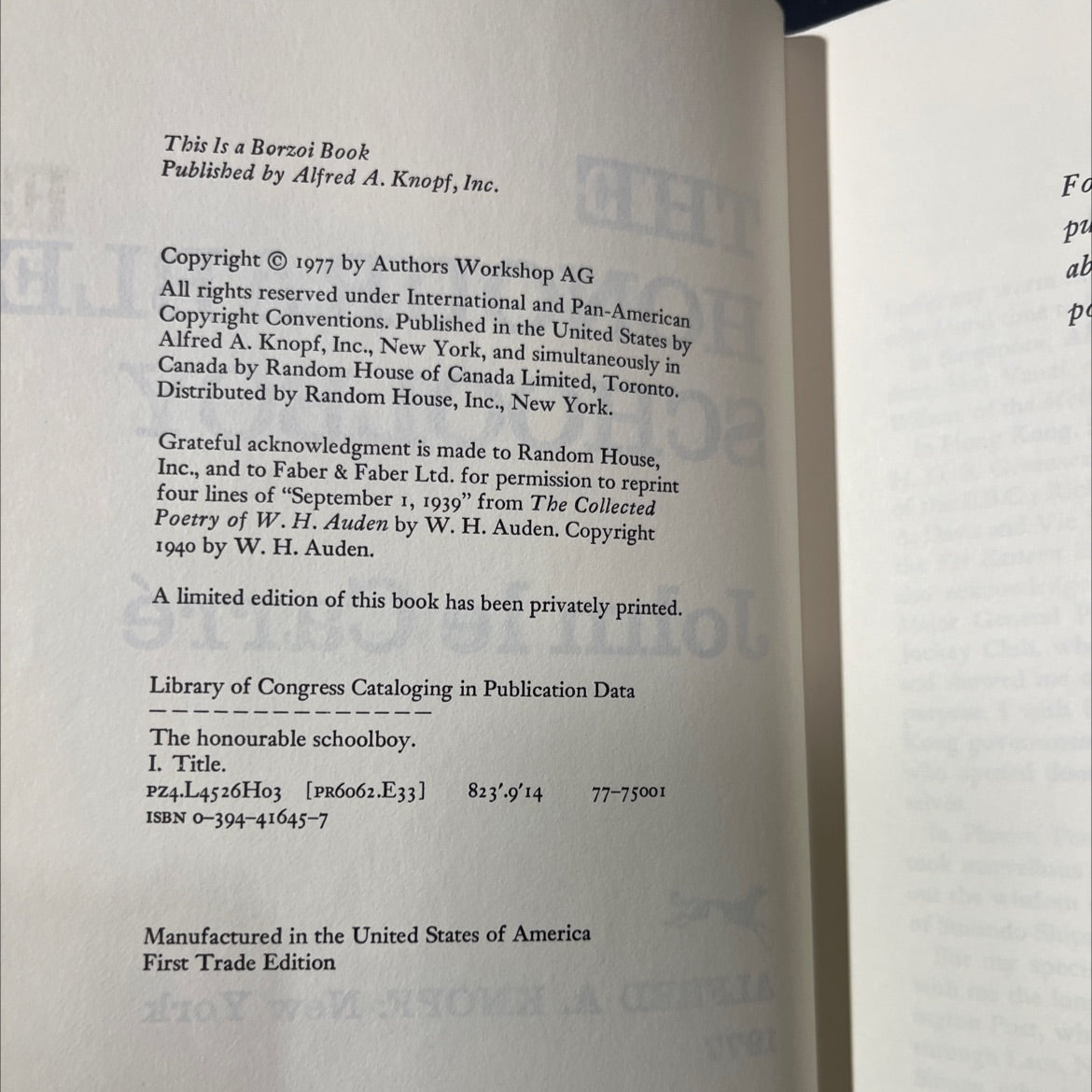 the honourable schoolboy book, by John le Carré, 1977 Hardcover image 3