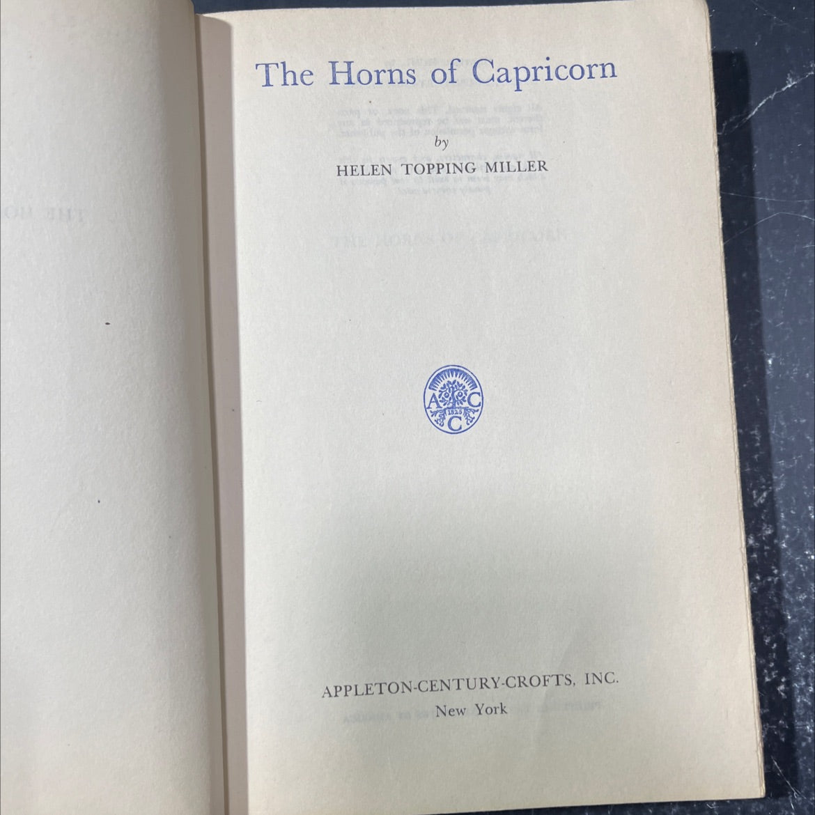 the horns of capricorn book, by helen topping miller, 1950 Hardcover image 2