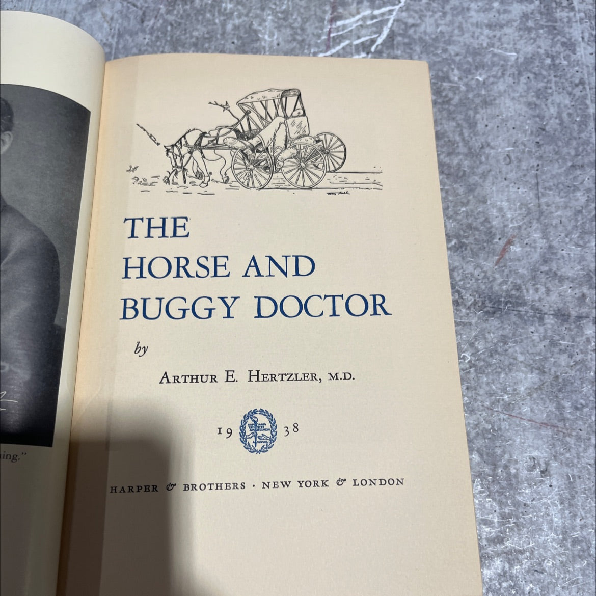 the horse and buggy doctor book, by arthur e. hertzler, m.d., 1938 Hardcover image 2