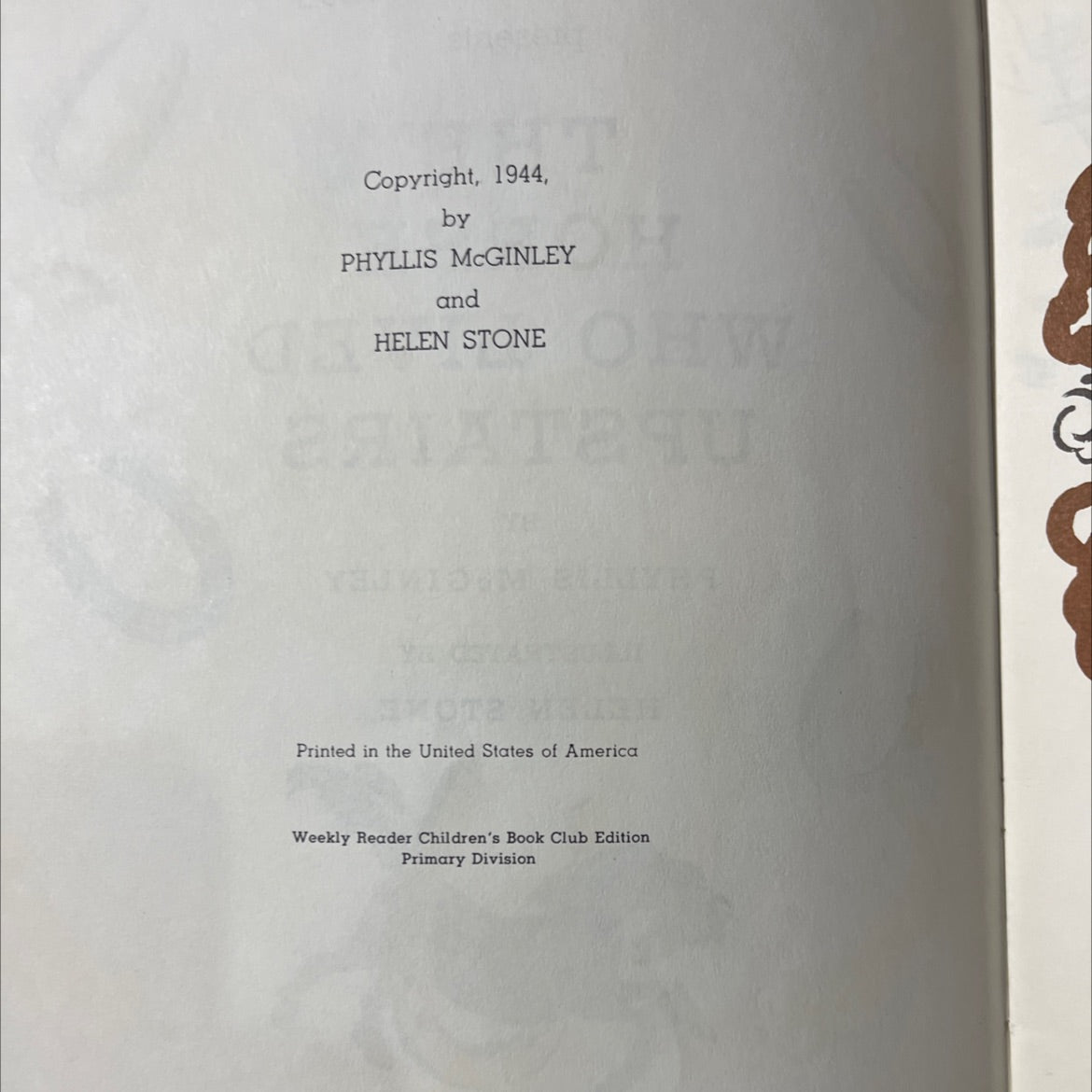 the horse who lived upstairs book, by phyllis mcginley, 1944 Hardcover image 3