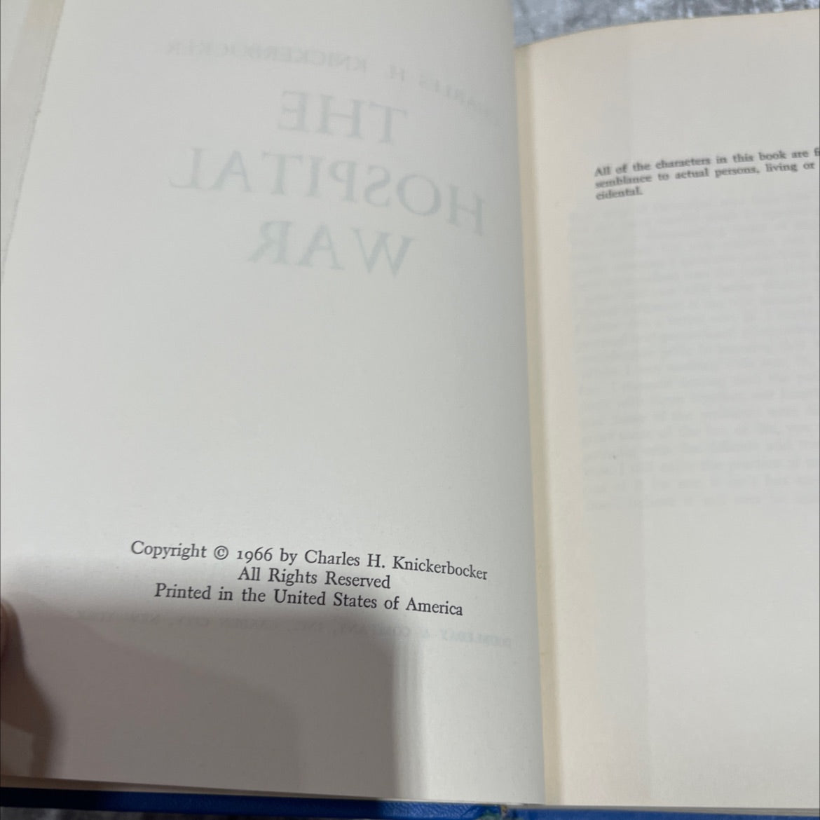 the hospital war book, by charles h. knickerbocker, 1966 Hardcover image 3