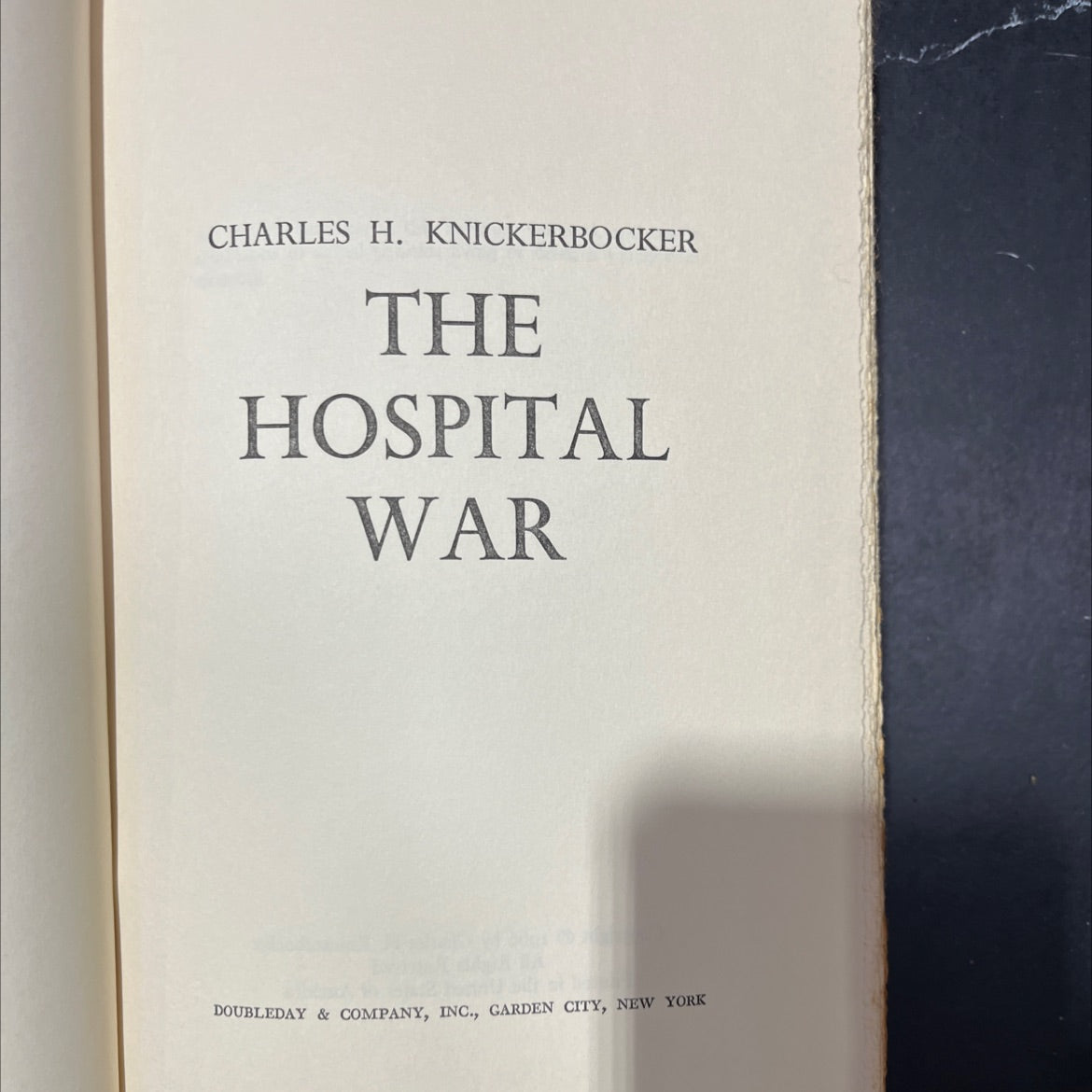the hospital war book, by charles h. knickerbocker, 1966 Hardcover image 2