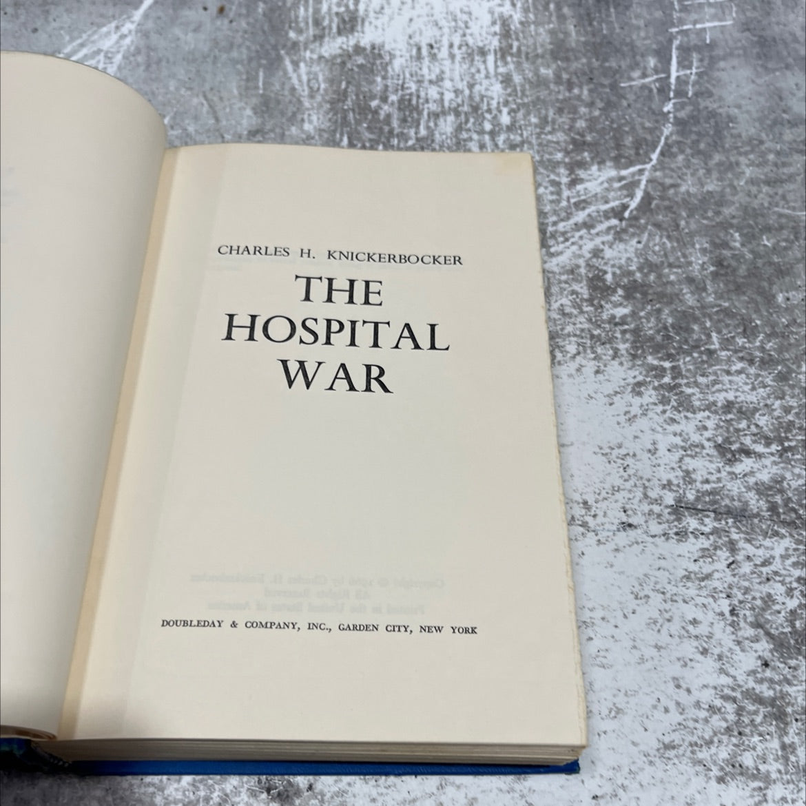 the hospital war book, by charles h. knickerbocker, 1966 Hardcover image 2