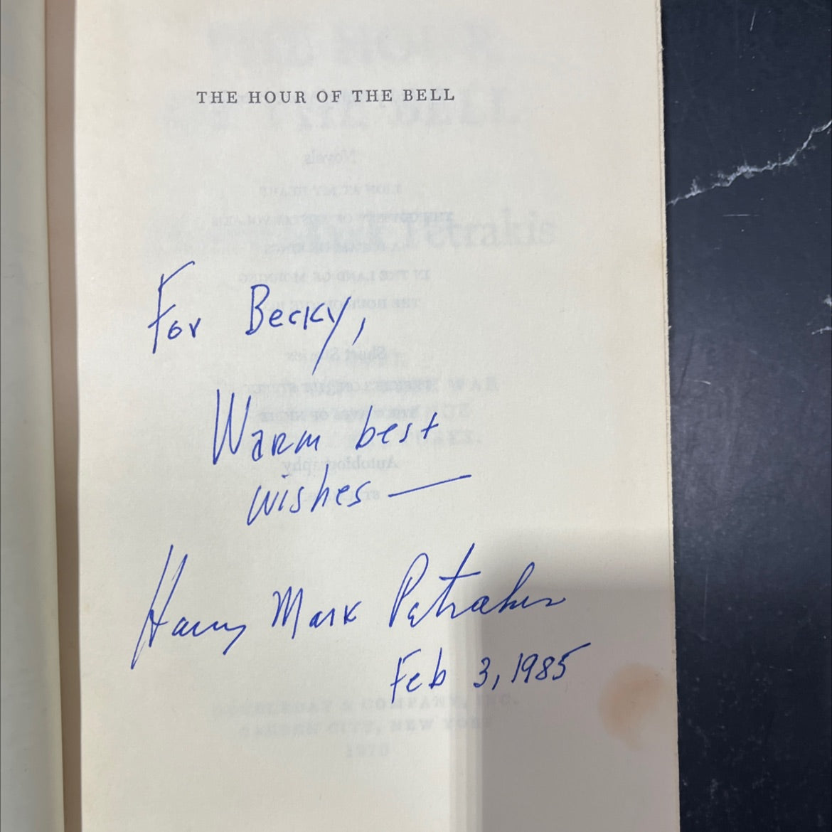 SIGNED the hour of the bell book, by harry mark petrakis, 1976 Hardcover, First Edition, Vintage image 4