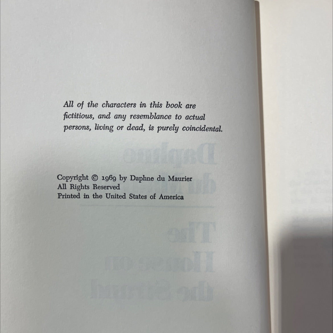 the house on the strand book, by Daphne du Maurier, 1969 Hardcover image 3