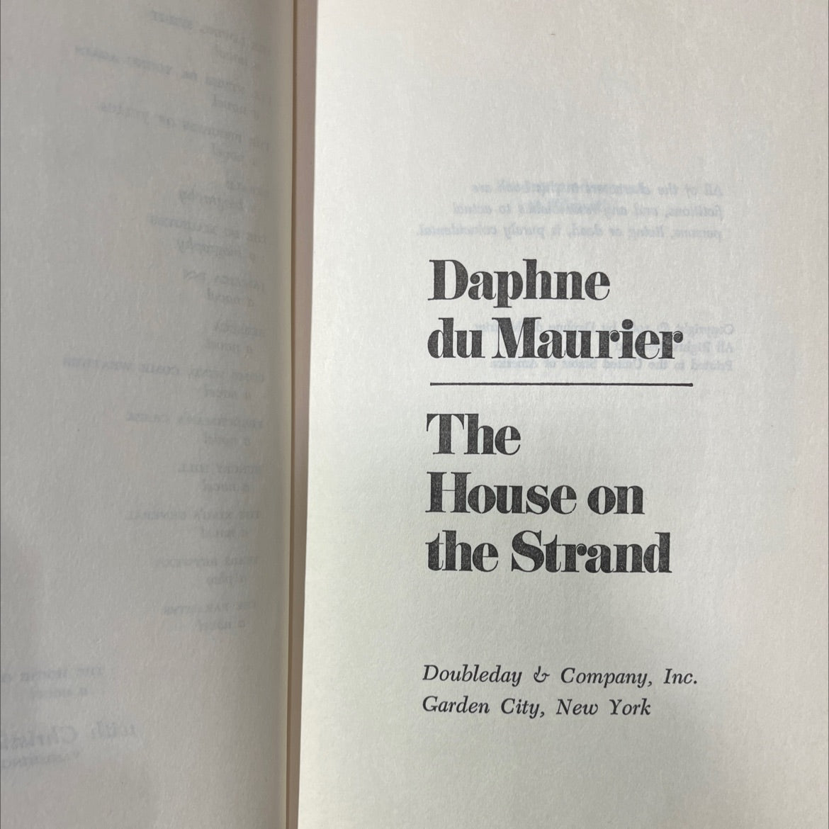 the house on the strand book, by Daphne du Maurier, 1969 Hardcover image 2