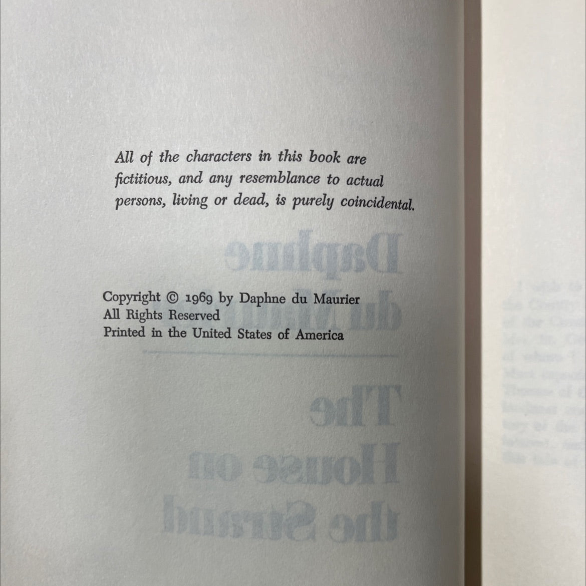 the house on the strand book, by Daphne du Maurier, 1969 Hardcover image 3
