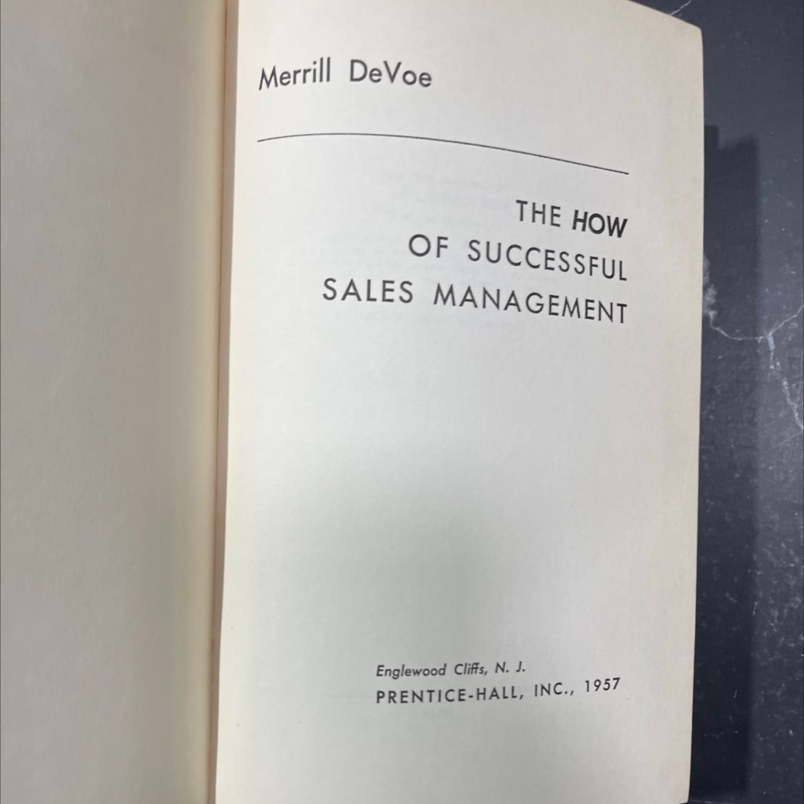 the how of successful sales management book, by merrill devoe, 1957 Hardcover image 2