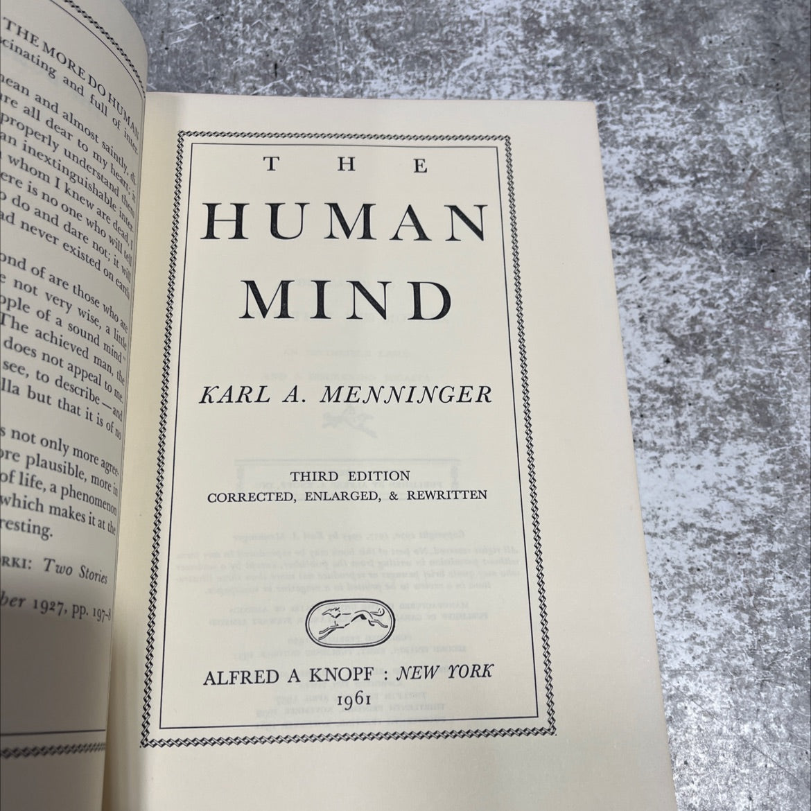 the human mind book, by karl a. menninger, 1961 Hardcover image 2