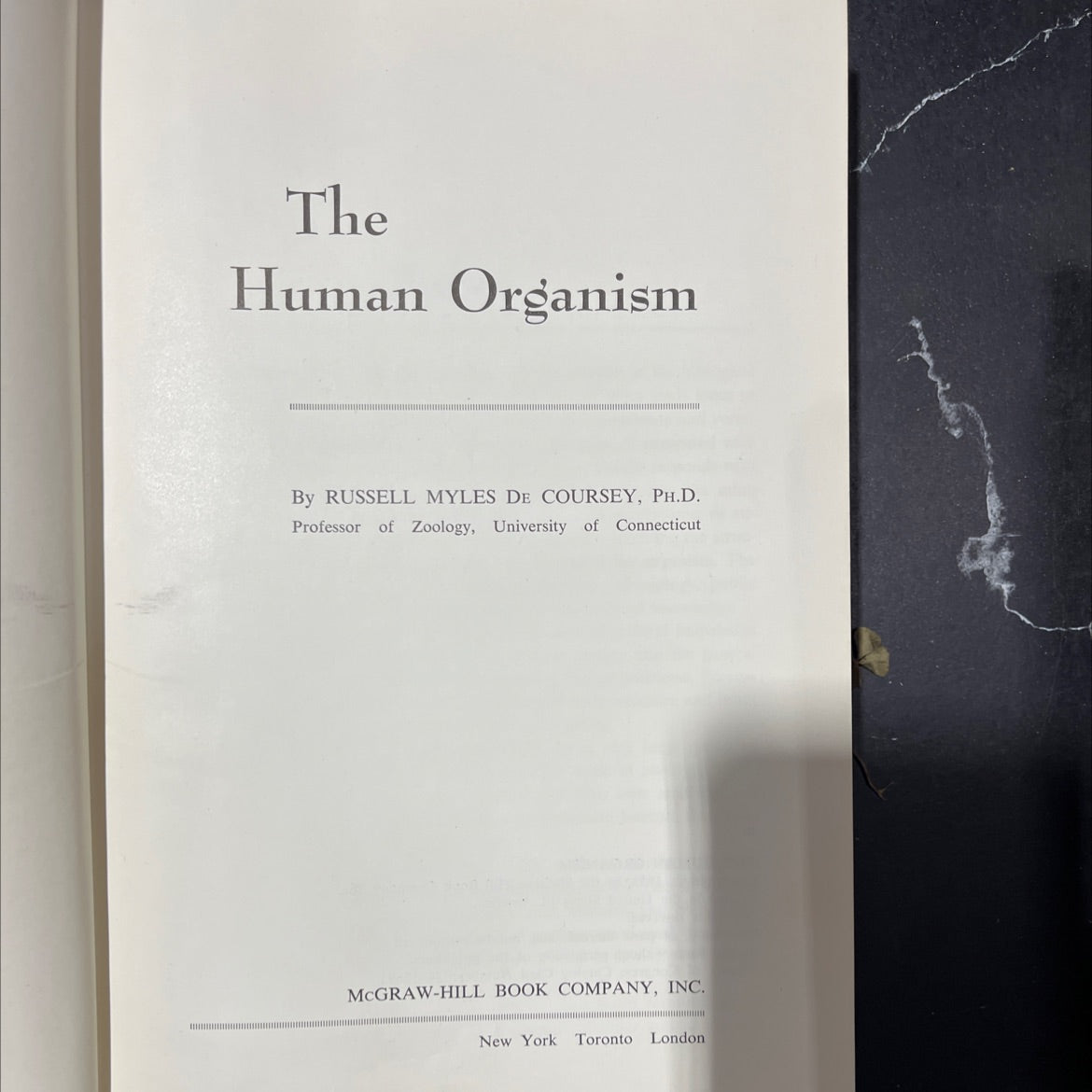 the human organism book, by russell myles de coursey, ph.d., 1955 Hardcover image 2