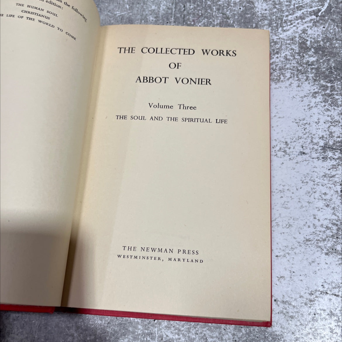the human soul christianus book, by abbot vonier, 1970 Hardcover image 2
