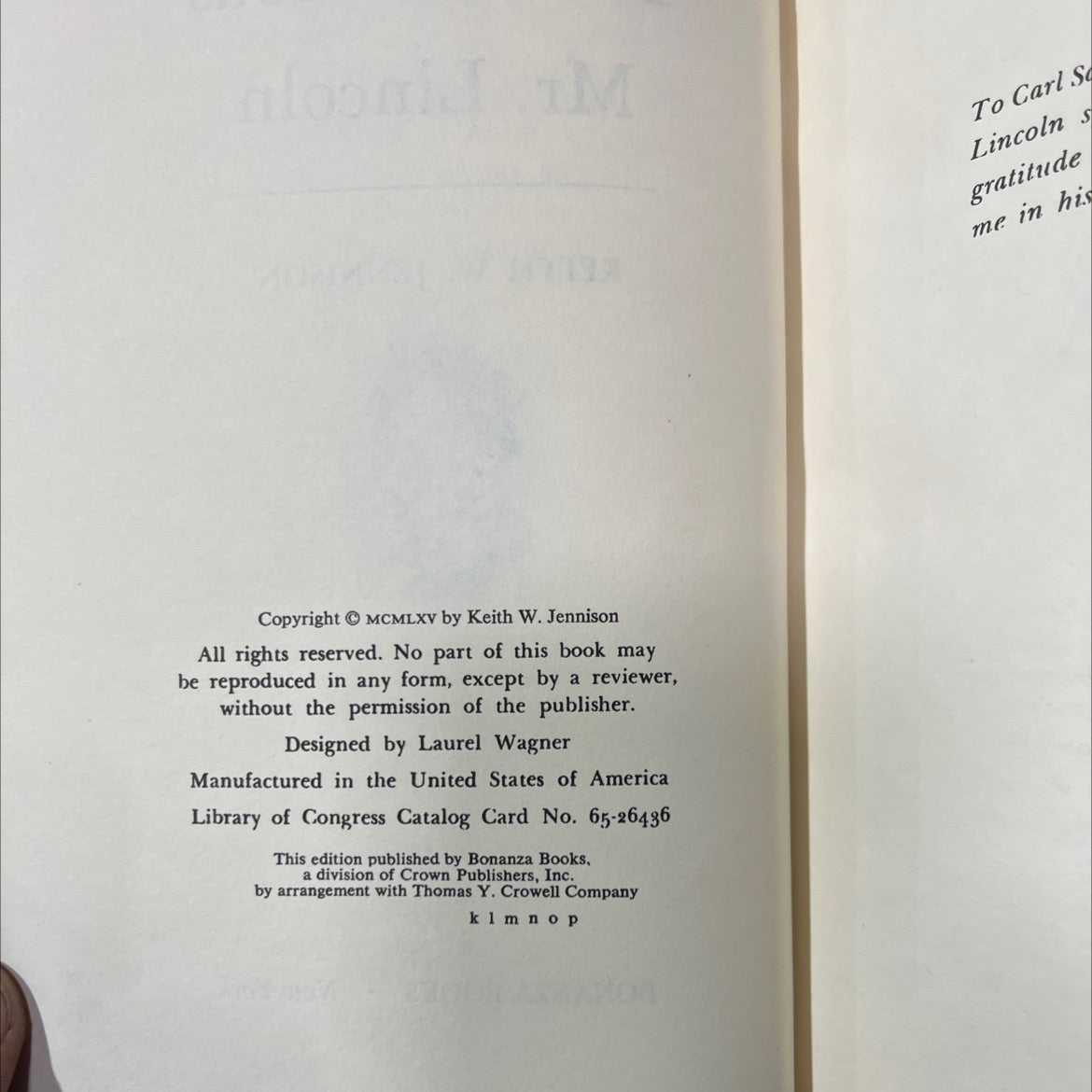 the humorous mr. lincoln book, by keith w. jennison, 1965 Hardcover image 3