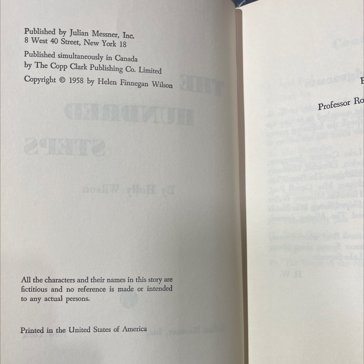the hundred steps book, by Holly Wilson, 1958 Hardcover image 3