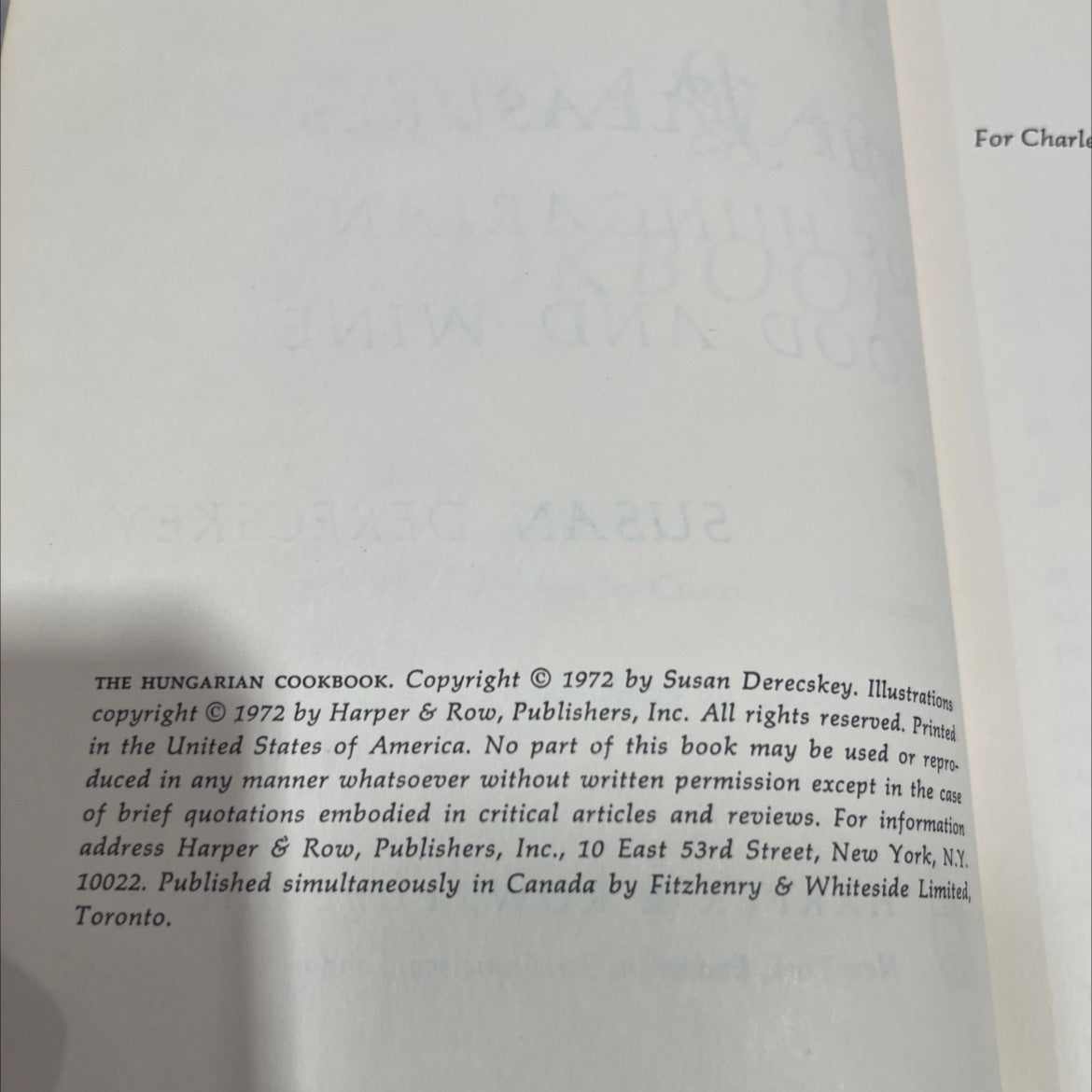 the hungarian cookbook book, by susan derecskey, 1972 Hardcover image 3