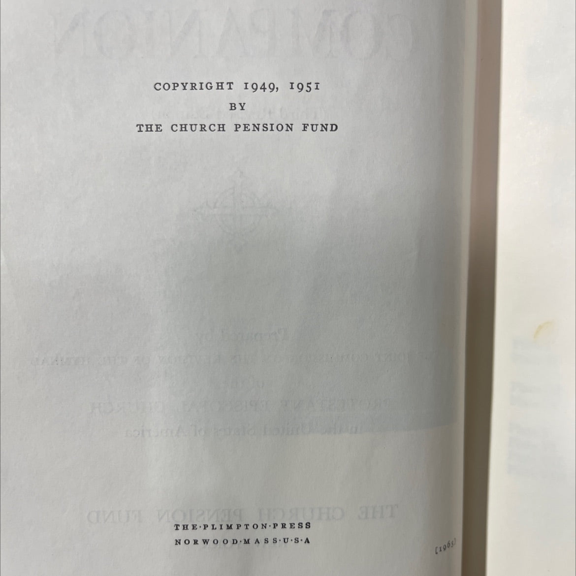the hymnal 1940 companion book, by the joint commission on the revision of the hymnal, 1965 Hardcover image 3
