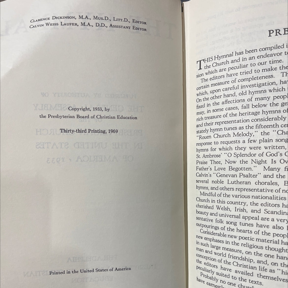 the hymnal book, by clarence dickinson, calvin weiss laufer, 1969 Hardcover image 3