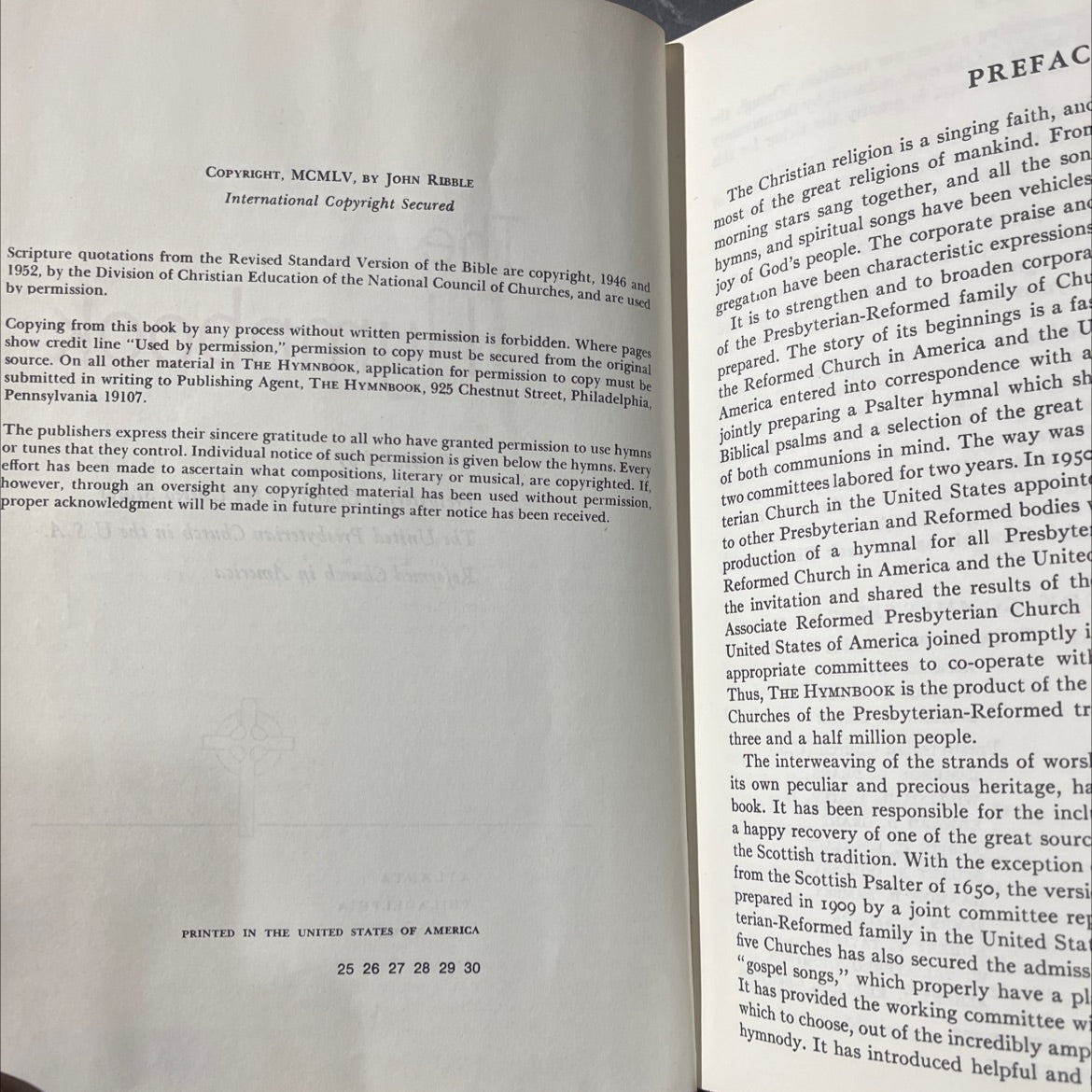 the hymnbook book, by john ribble, 1955 Hardcover image 3