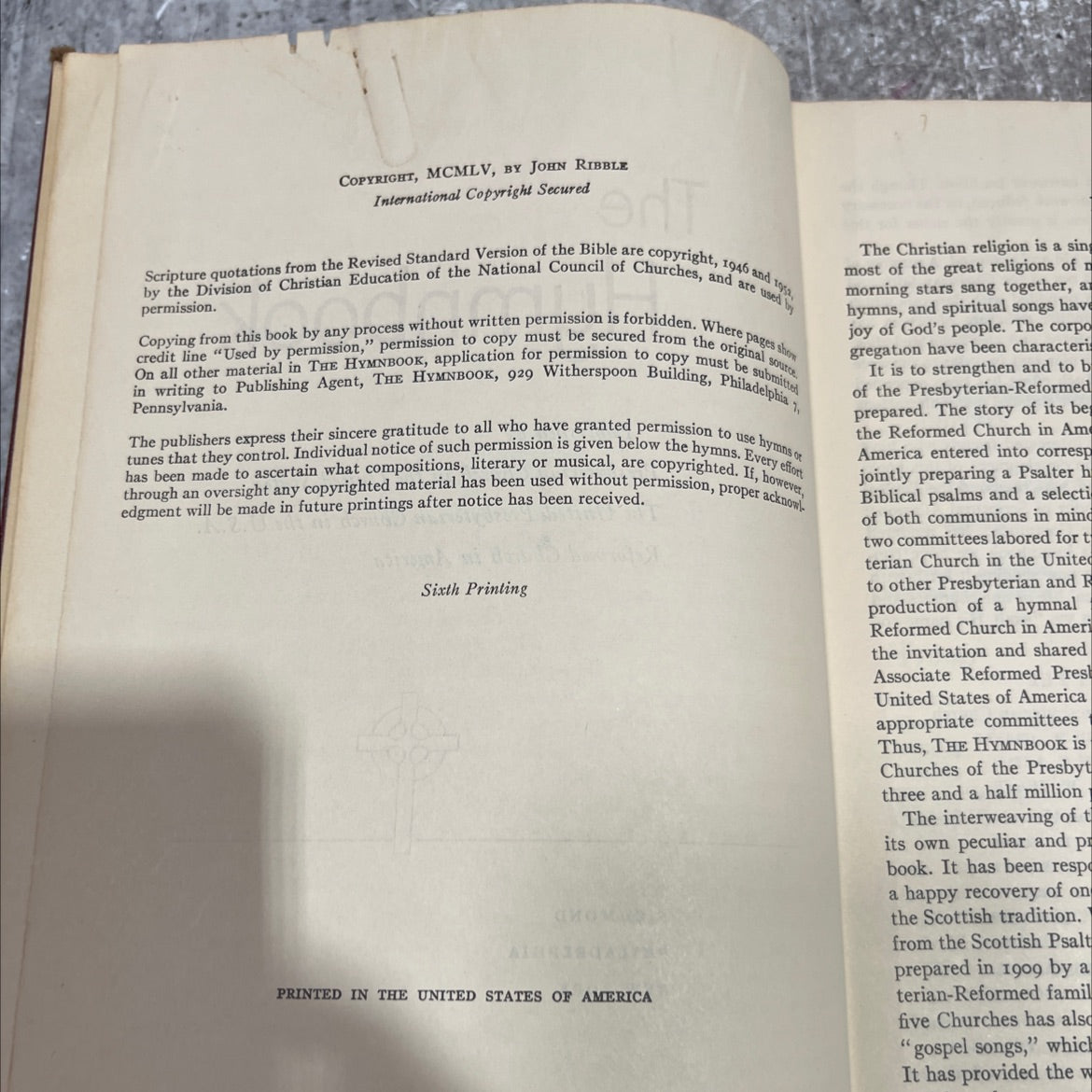 the hymnbook book, by john ribble, 1955 Hardcover image 3